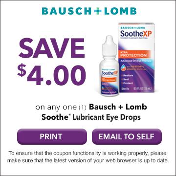 Special Offers/Coupons for Soothe® Dry Eye Products