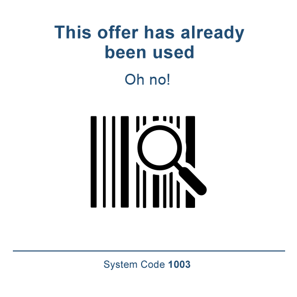 System Message 1003 - This offer has already been used